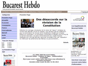 Bucarest Hebdo - home page