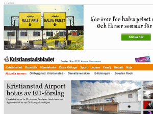 Kristianstadsbladet - home page