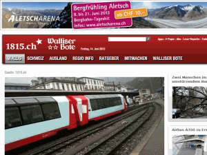 Walliser Bote & Rhone Zeitung - home page