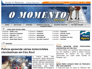 O Momento - home page