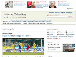 Schweriner Volkszeitung - home page