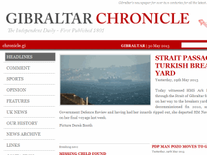 Gibralter Chronicle - home page