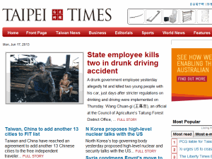 Taipei Times - home page