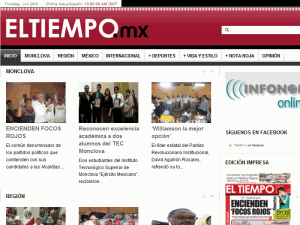El Tiempo - home page