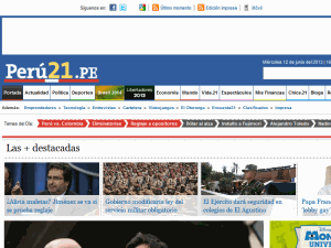 Peru 21 - home page