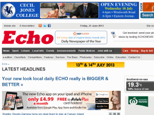 Evening Echo - home page