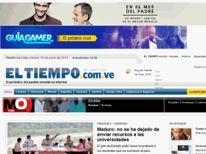 El Tiempo - home page