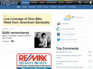 Sandusky Register - home page