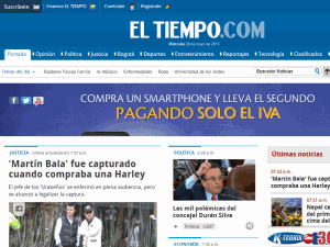 El Tiempo - home page