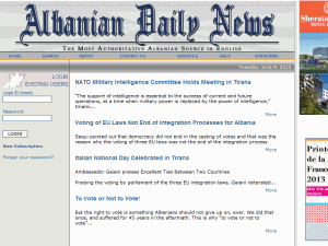Albanian Daily News - home page