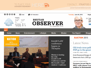 Bhutan Observer - home page