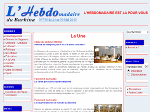 L'Hebdomadaire du Burkina - home page