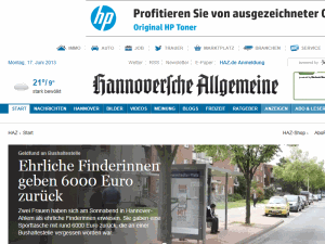 Hannoversche Allgemeine Zeitung - home page