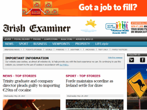 The Irish Examiner - home page